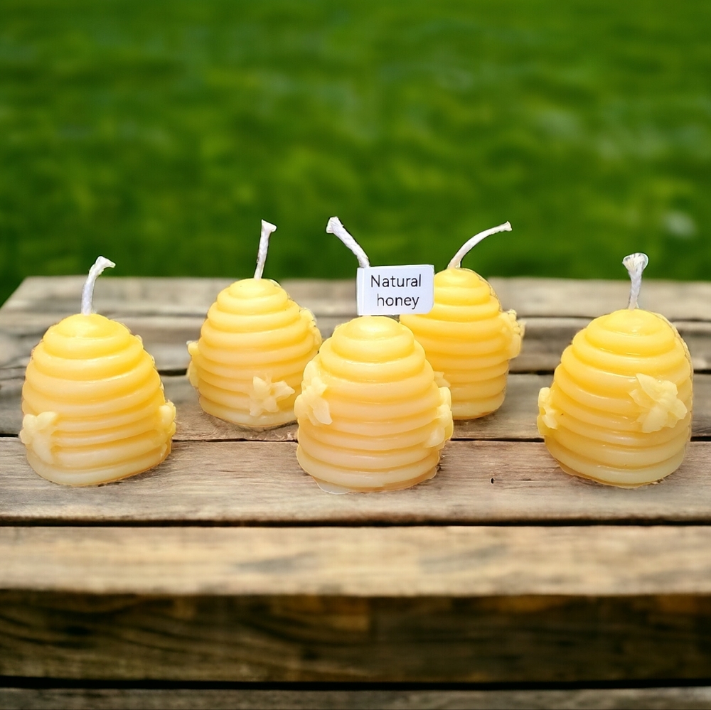 Pure beeswax candle set of 5 beehive candles